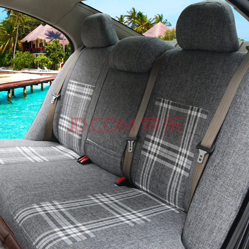 馳欽專車定制汽車座套 都市灰亞麻四季座墊，打造清涼舒適的駕乘空間